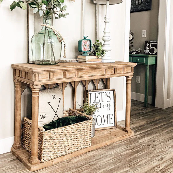 Arched Detail Console Wood Table