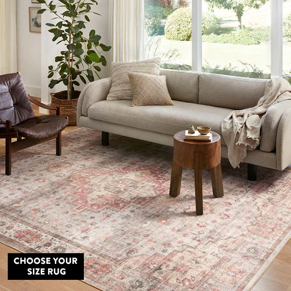 Vintage Rust Area Rug, Pick Your Size