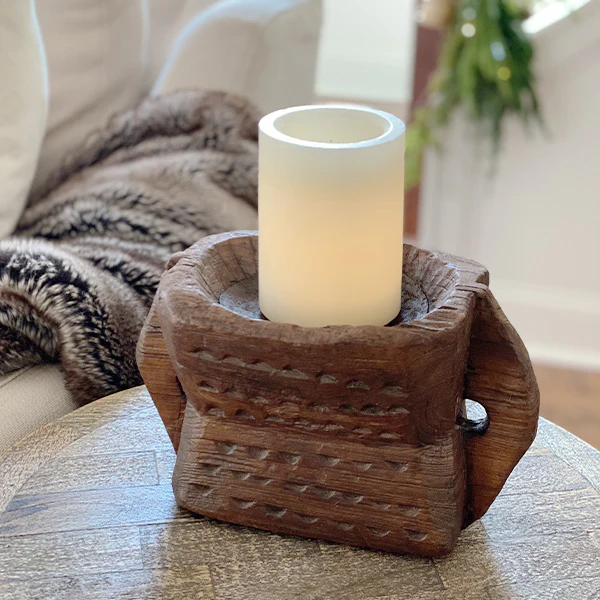 Found Repurposed Seeder Antique Candle Holder