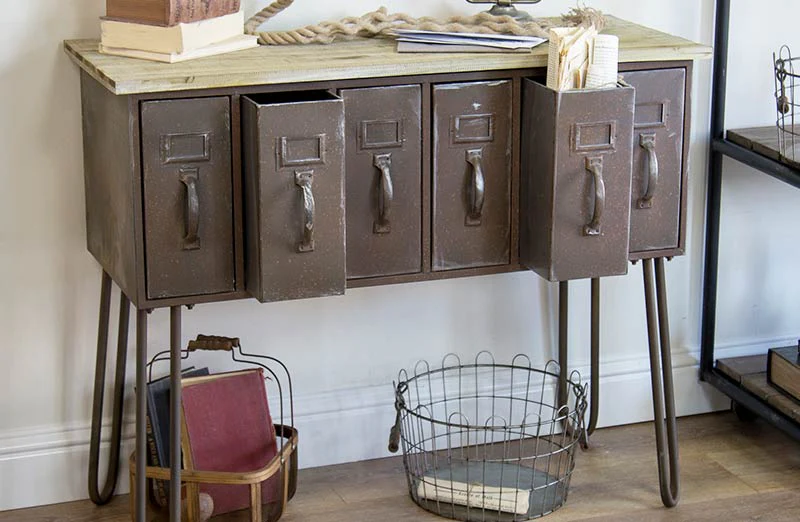 Metal Filing Cabinet Inspired Table