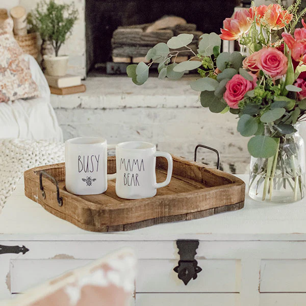 Wood Tray With Forged Metal Handles | Artisan Handmade