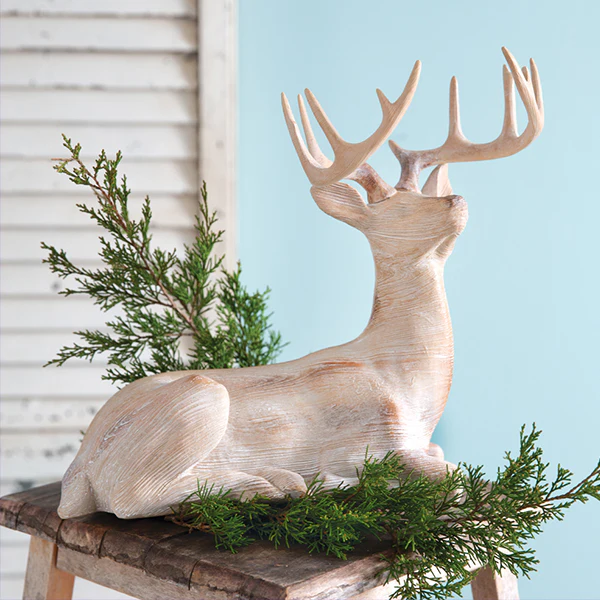 Majestic Kneeling Deer Statue