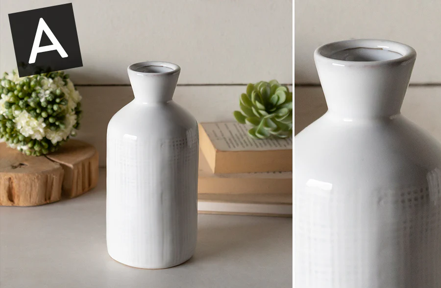 Glazed Textured Stoneware Vase, Pick Your Size