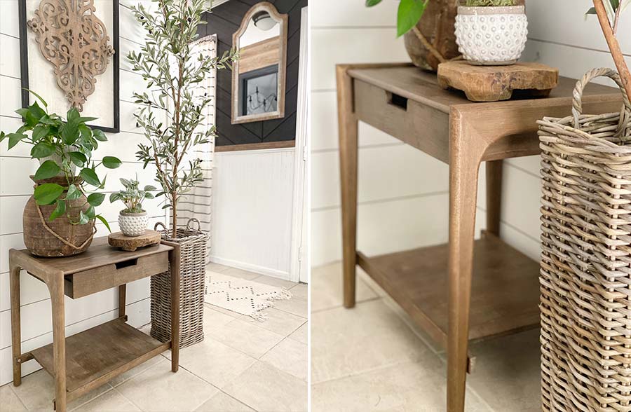 Mid-Century End Table with Subtly Rounded Edging and Float-Like Drawer