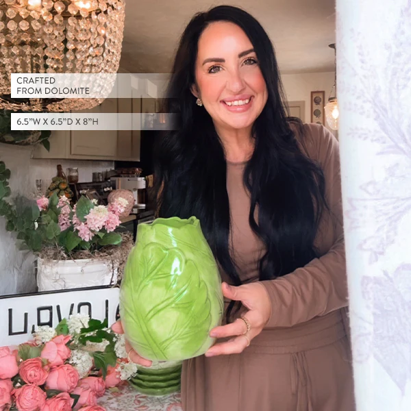 Green Cabbageware Flower Vase