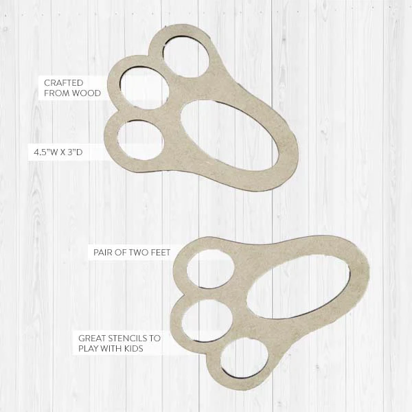 Bunny Rabbit Paws Stencils, Set of 2