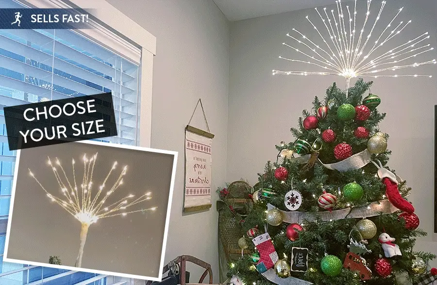 Winter Wonderland LED Starburst Tree Topper, Pick Your Size