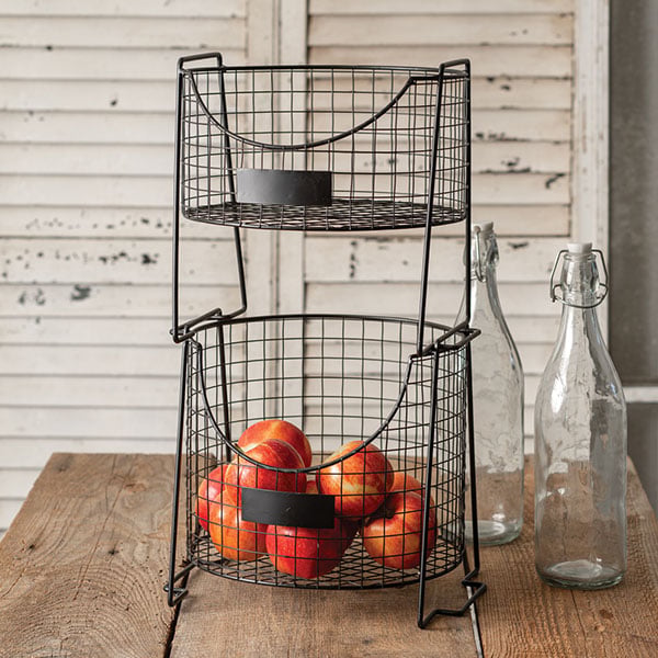 Two-Tier Wire Caddy with Tags