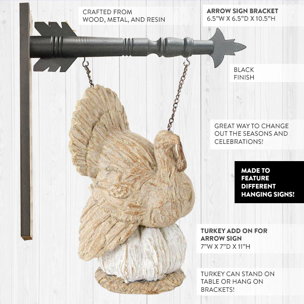 Distressed Wooden Turkey with Bracket Option | OUR Fall SIGNS OF THE SEASONS Edition